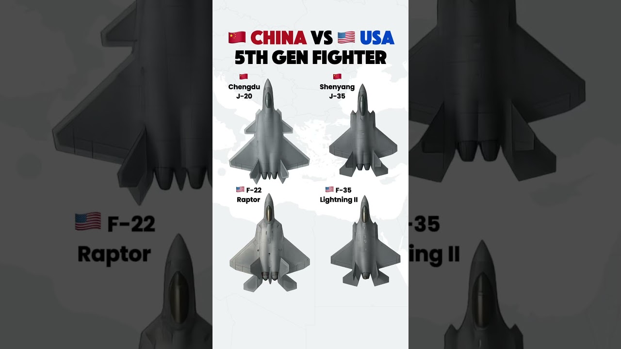 J-20 vs J-35 vs F-22 vs F-35 | China vs USA Stealth Fighters
