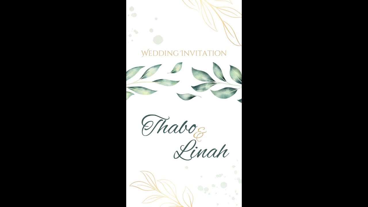 Sage Green & Gold Wedding Invitation Video | Thabo & Linah's Special Day