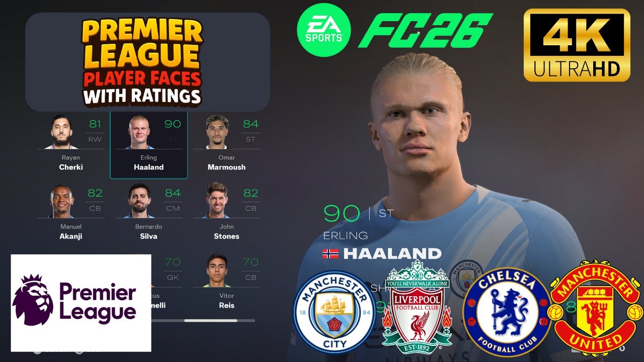 EA FC 26 | PREMIER LEAGUE  - ALL Player Faces & Ratings in FC 26