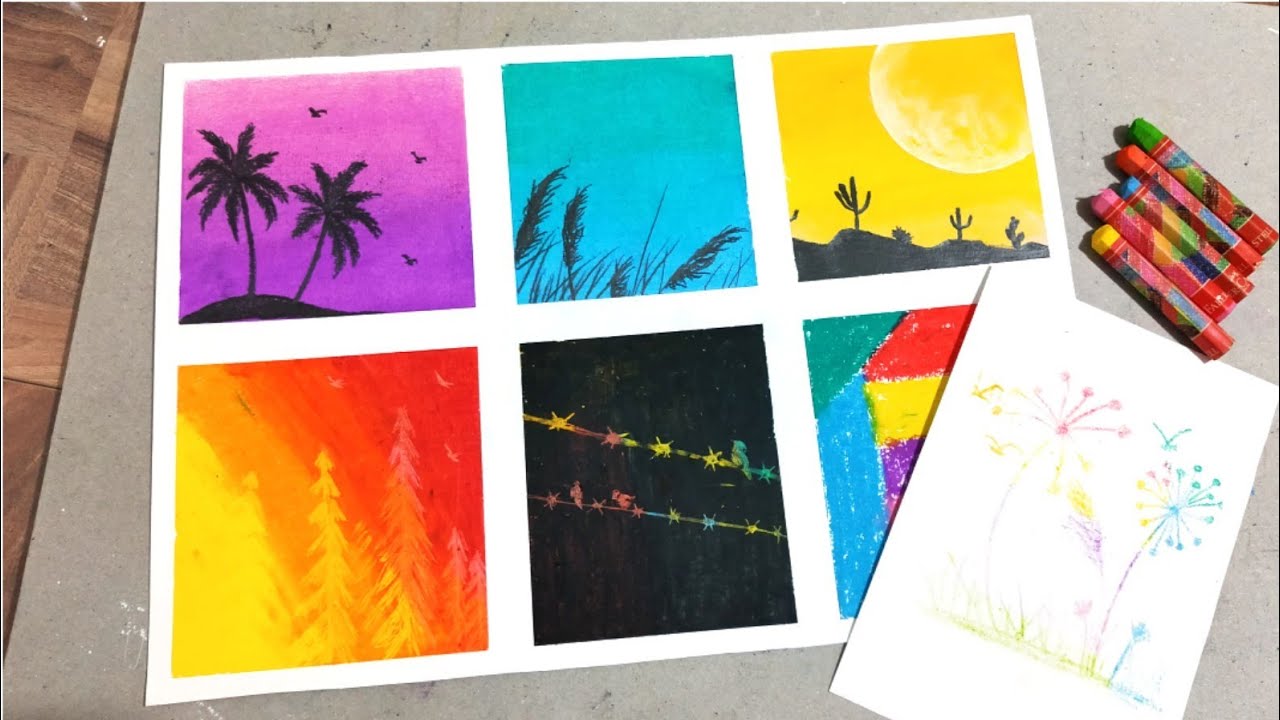 6 types of pastel technique / Easy & simple pastel painting step by step for beginners !