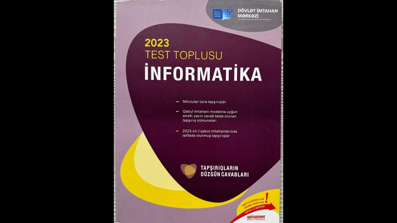 İnformatika DIM Test Toplusu 2023-İnformasiyanin kodlaşdırılması və miqdarının ölçülməsi
