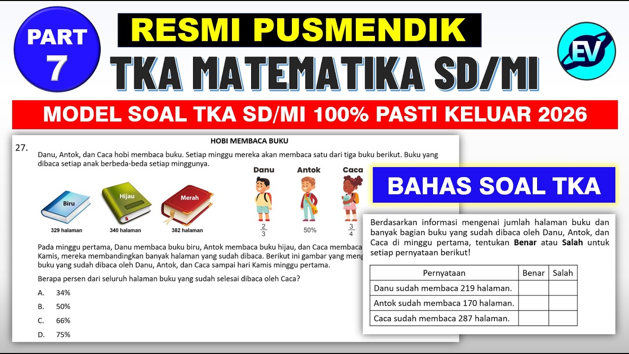 Pembahasan Soal TKA Matematika Kekas 6 SD MI 2026 Kisi-kisi Resmi PUSMENDIK KEMDIKBUD Part-7