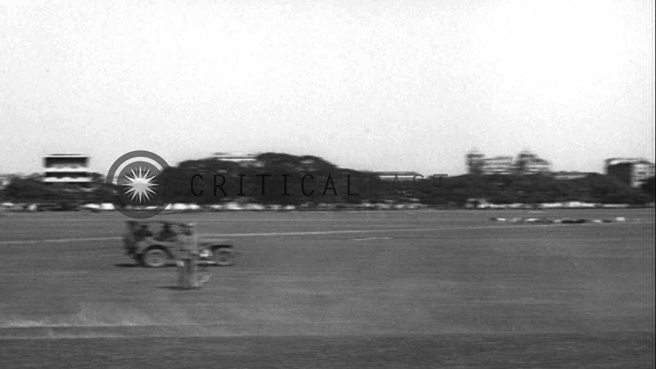 A speed race between a captured Japanese tank and a United States tank  at a test...HD Stock Footage