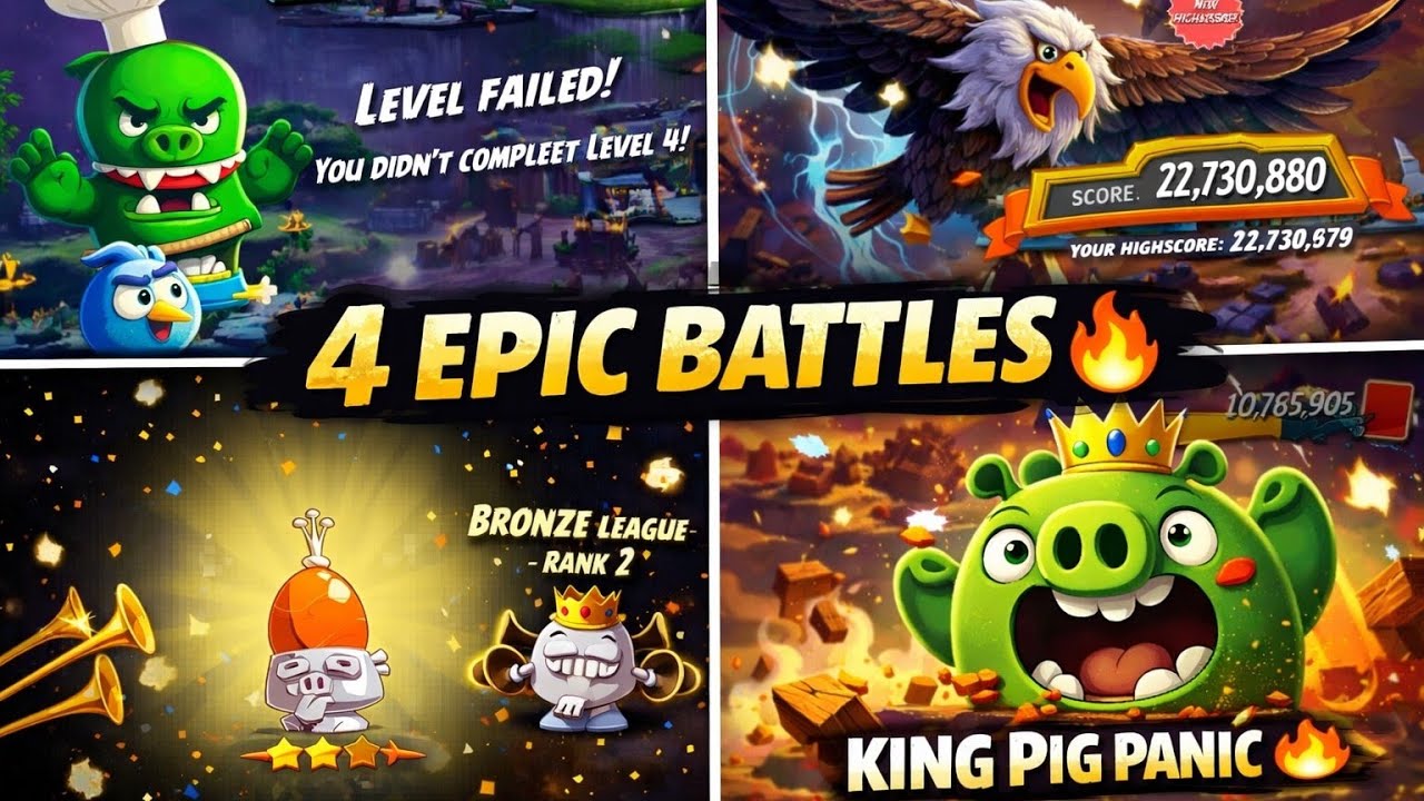 Angry Birds 2 Boss Fight + Mighty Eagle + Clan War + King Pig Panic 👑🔥 Full Gameplay