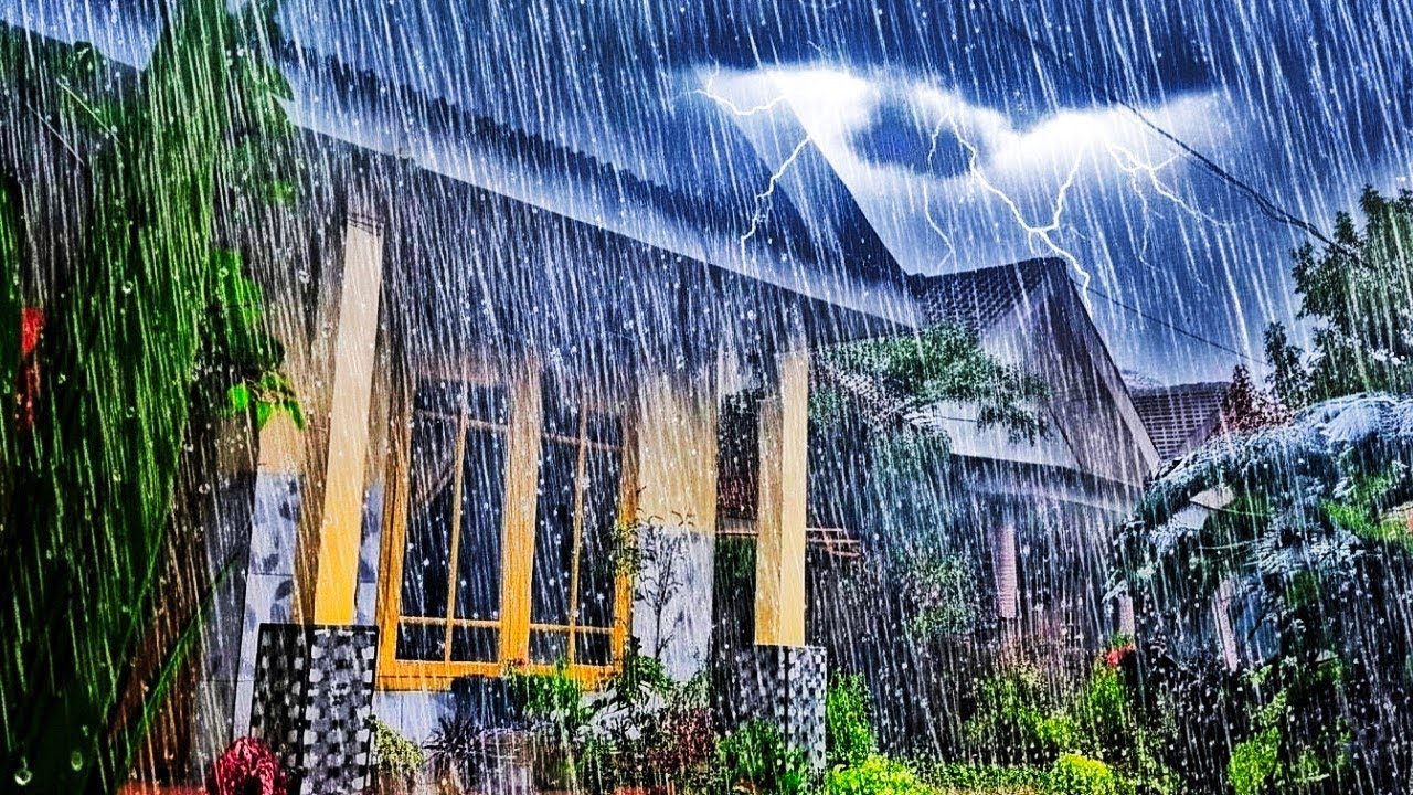 ⚡ Fall Asleep Instantly with Heavy Rain & Thunder | Soothing Sleep Ambience for Stress Relief