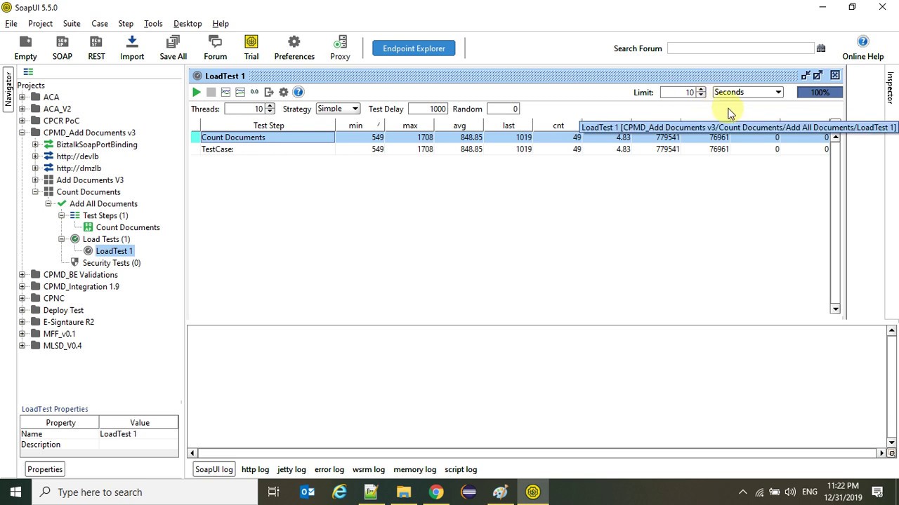 SOAPUI: Load Testing Simple Strategy