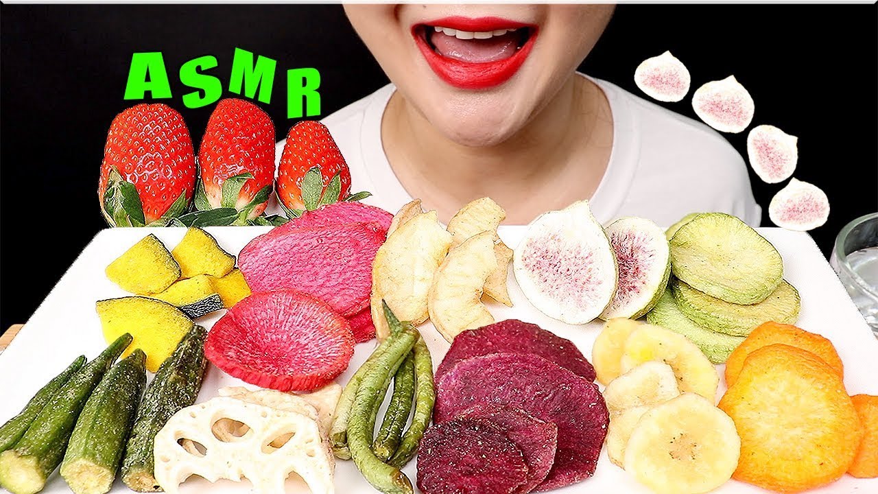 🍒DRIED FRUITS & VEGETABLES 🥕ASMR NO TALKING MUKBANG EATING SOUNDS