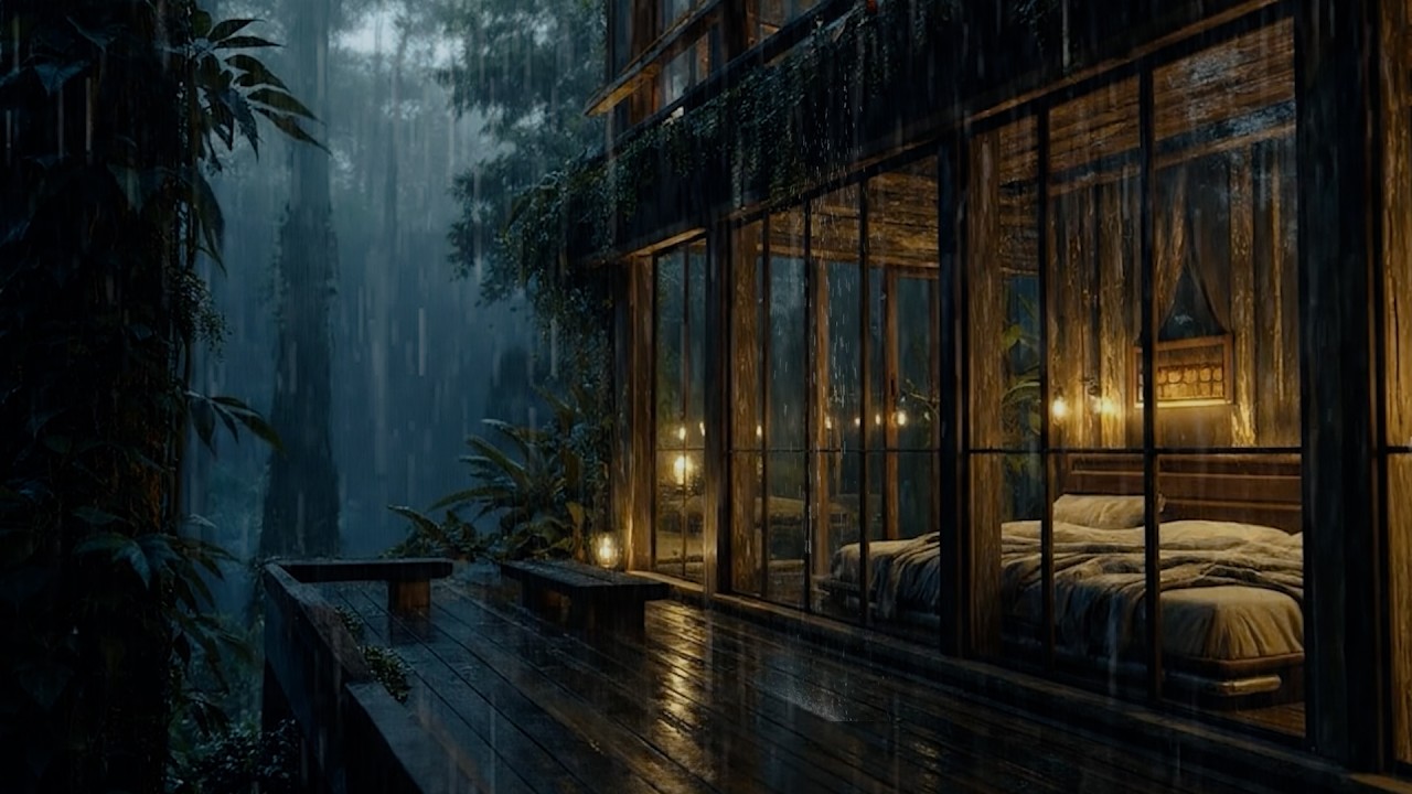Rain Sounds at The Cozy Forest Bedroom 🌧 | Stop Overthinking & Deep Sleep
