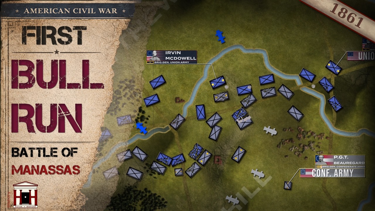 The First Battle of Bull Run, 1861: The American Civil War - Animated