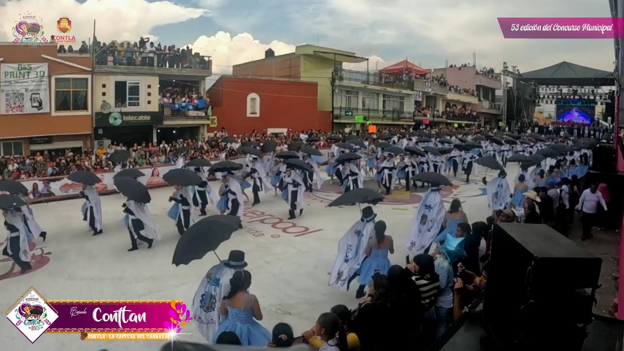 Carnaval Contla 2025 🎩 en este momento tenemos a la Camada “Contlan”. 🎩☂️