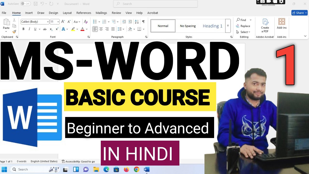 Word Tutorial for Beginners -Full Course in Hindi l Microsoft word Complete Tutorial -2026 