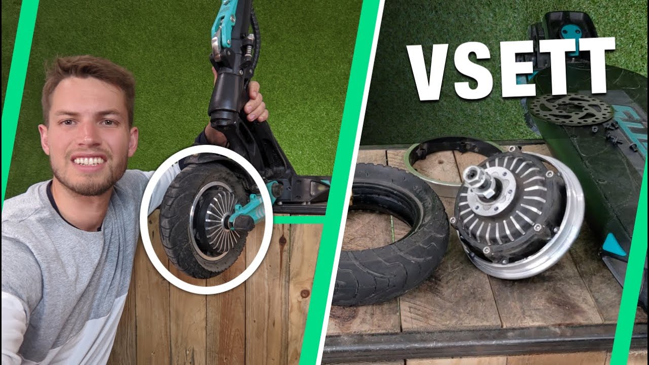 TUTO VSETT - Changer la ROUE AVANT d&rsquo;une Trottinette VSETT9 - Pneu et Chambre &agrave; air 🛴💚🔧☀️