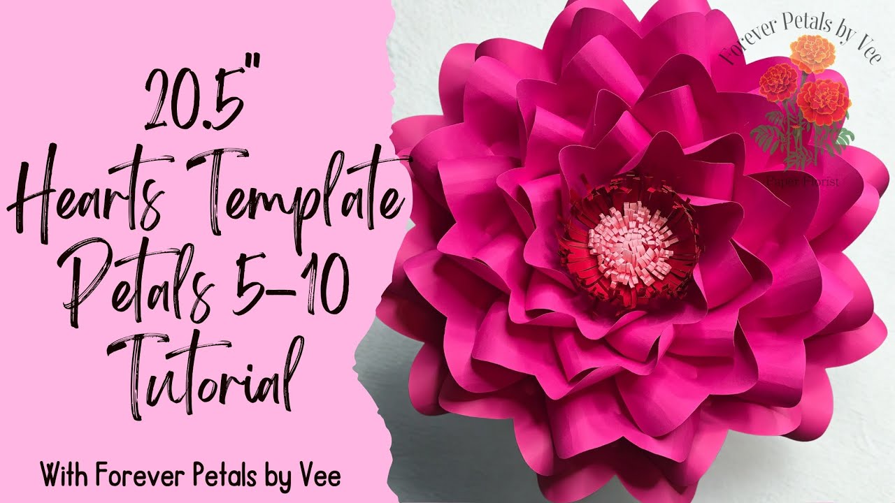 DIY Paper Flower Tutorial with Hearts Template
