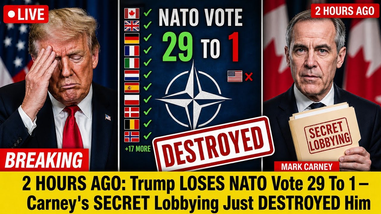 2 HOURS AGO: Trump LOSES NATO Vote 29 To 1 &mdash; Carney's SECRET Lobbying Just DESTROYED Him
