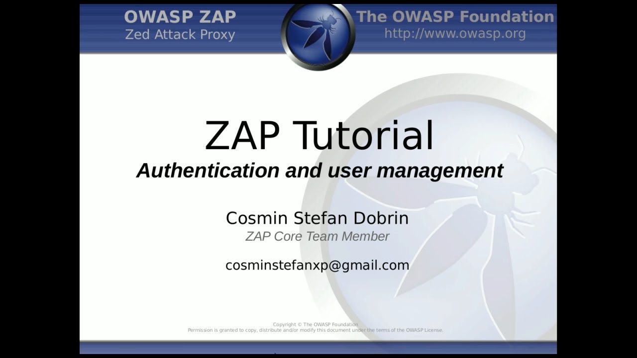 ZAP Tutorial - Authentication, Session and Users Management