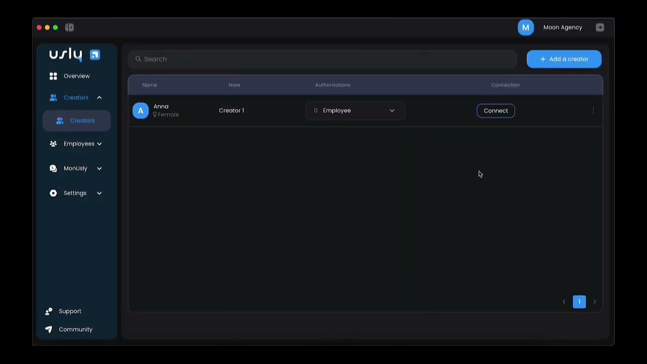 USLY Tutorial 1 : Connect a creator