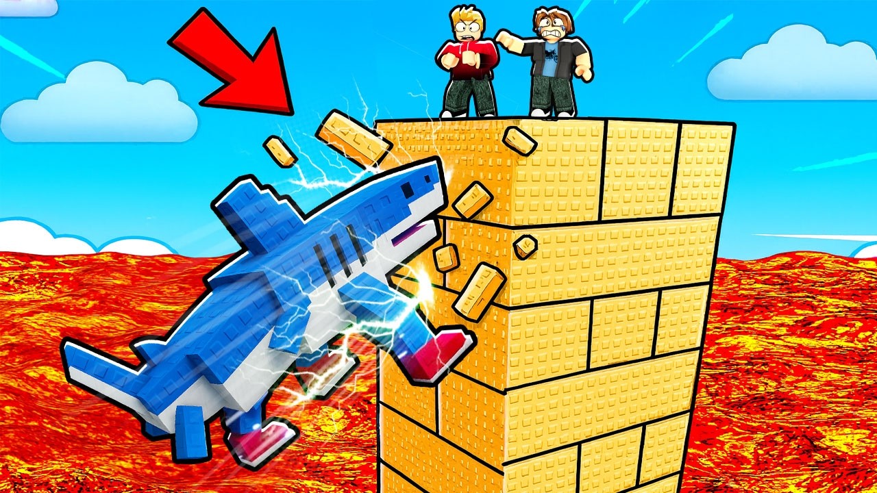 ROBLOX CHOP GETS DESTROYED IN BRAINROT JENGA CHALLENGE