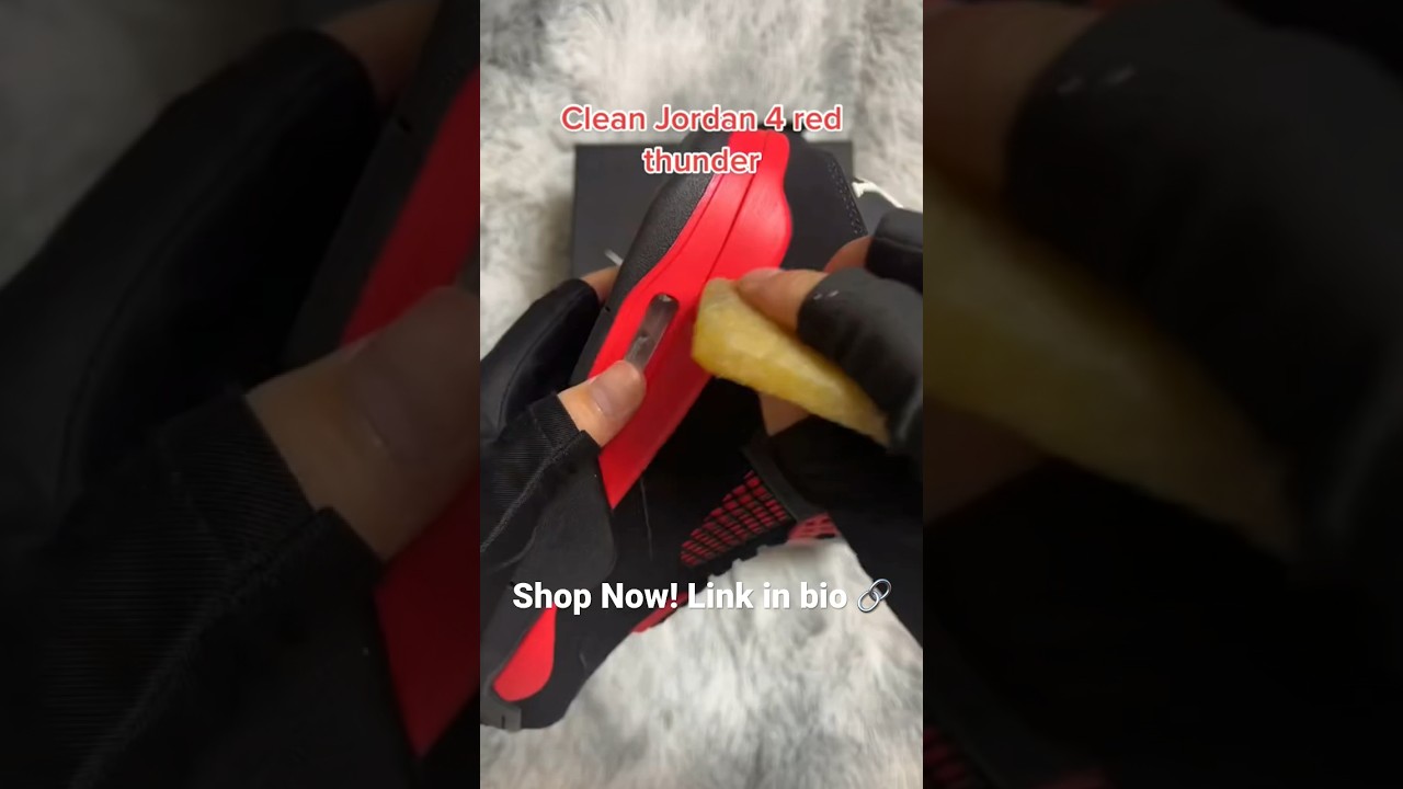 Cleaning Jordan 4 Red Thunder ⚡️❤️ 