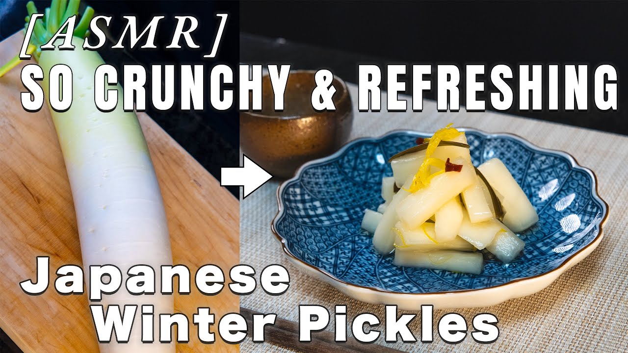 ASMR | Crunchy & Refreshing Yuzu Daikon 🍋 Japanese Winter Pickles /Perfect for Meal Prep