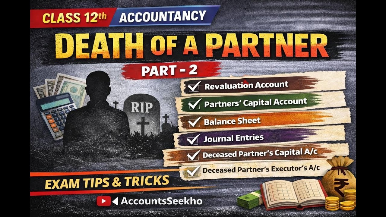Class 12th Accountancy | Death of a Partner | part 2 (6 Marks) Full Chapter#class12accounts #video