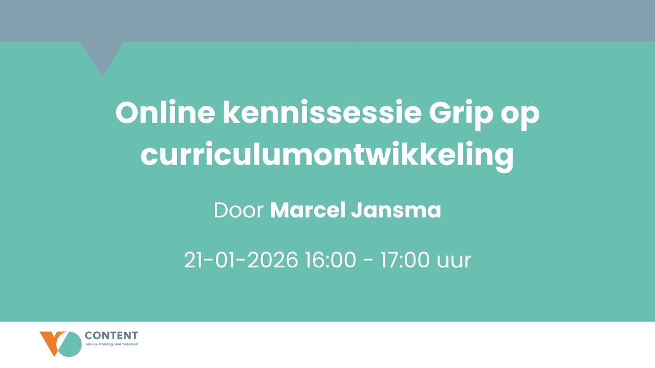 Online kennissessie Grip op curriculum