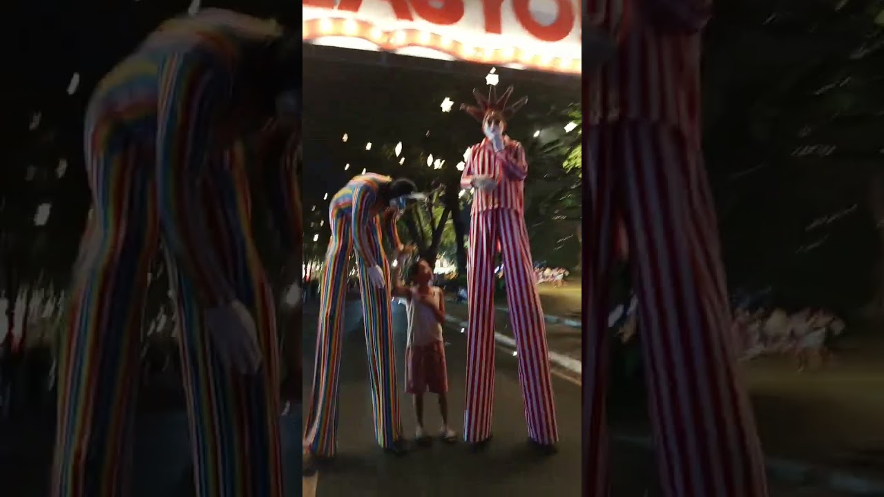 men on stilts