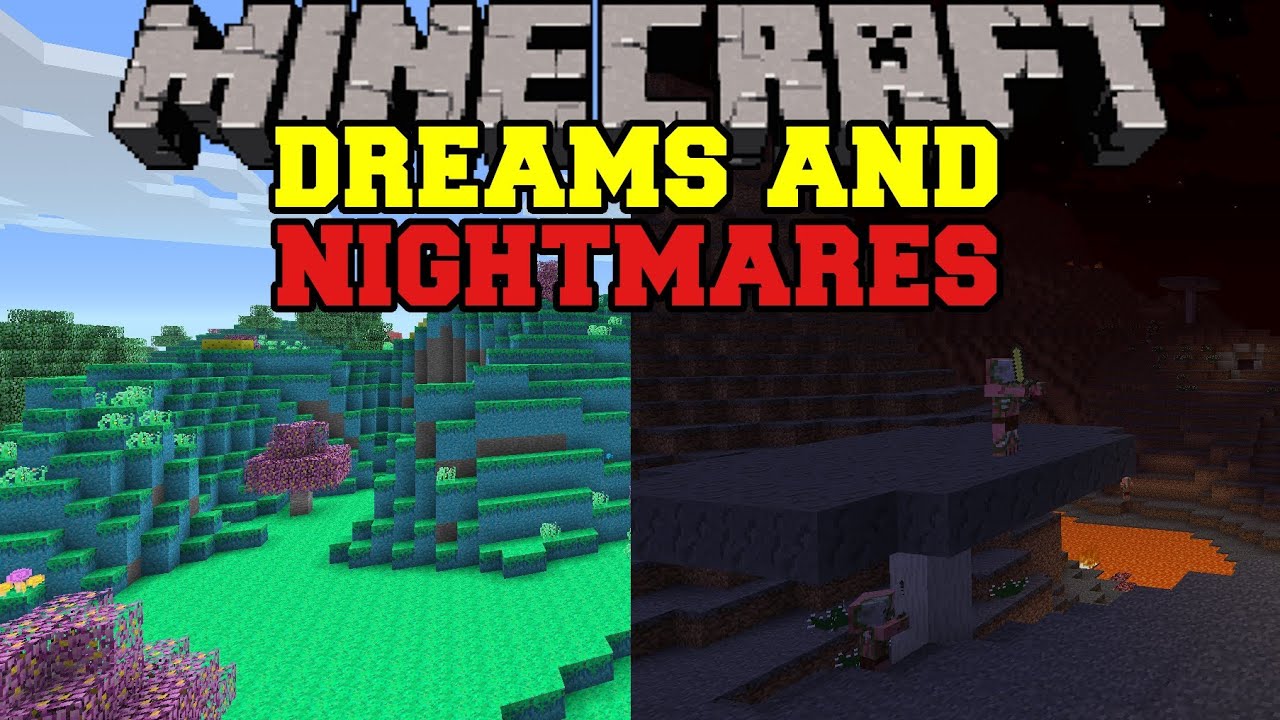 Minecraft: DREAMS AND NIGHTMARES DIMENSIONS (2 new Dimensions!) Good Nights Sleep Mod Showcase