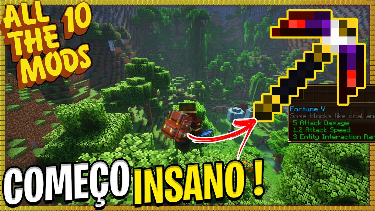 COMEÇO INCRÍVEL COM BASE E FORTUNA 5 ! ATM 10 Modpack de Minecraft #01