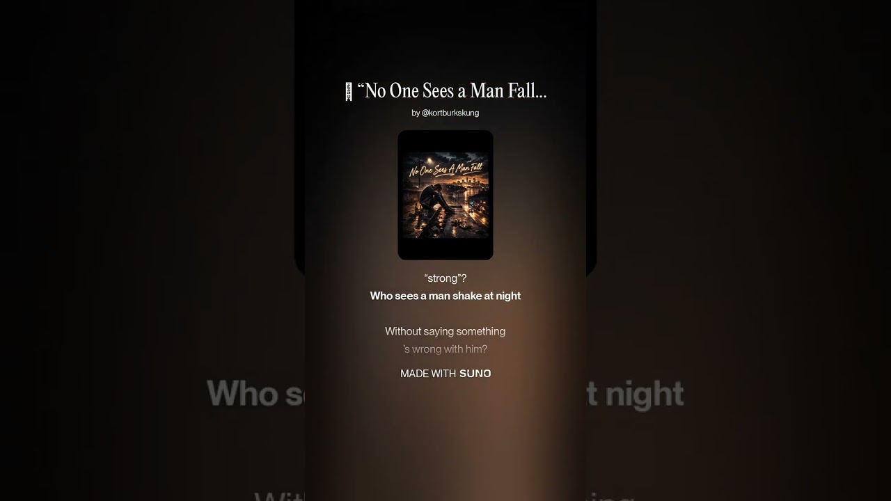 NO ONE SEES A MAN'S  FALL .#mywords #Music#Ai