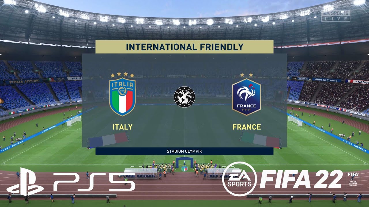 FIFA 22 Best National Team - Italy Vs France Gameplay {PS5 Full HD} [1080p60FPS]
