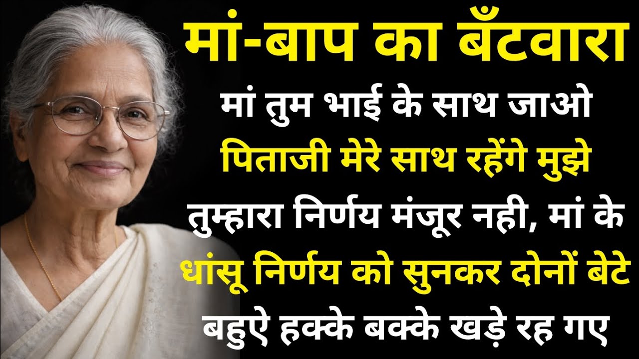 मां-बाप का बंटवारा, तुम कौन होते हो हमारा बंटवारा करने वाले मुझे ये निर्णय मंजूर नही #emotionalstory