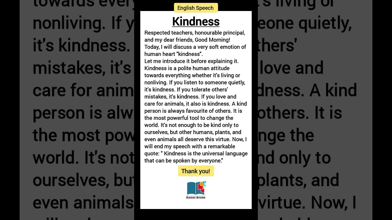 Speech on Kindness || Kindness for Everyone || Best Speech for Morning Assembly #english #speech