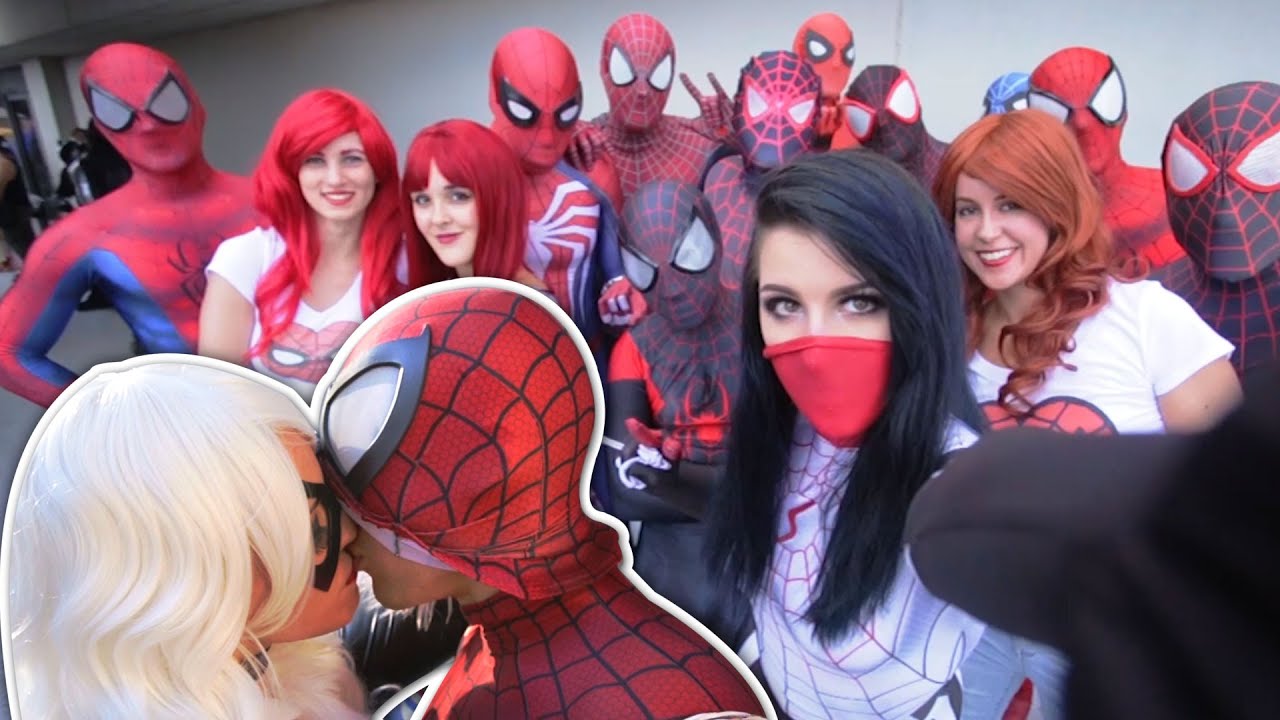 SPIDER-MAN, SPIDER-GWEN, MARY JANE, SILK SPIDERVERSE VS Dragon Con 2016 - Real Life Super Hero Movie