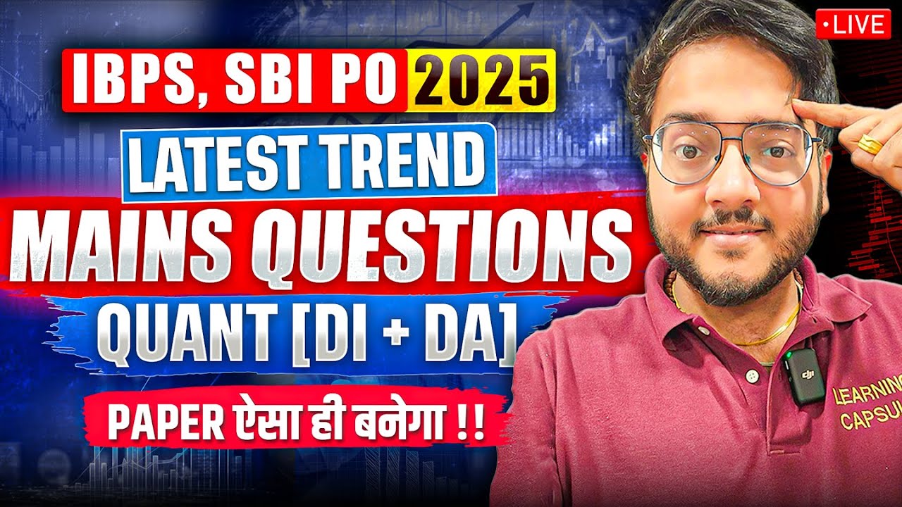 🔥🔴 IBPS PO Mains Quant [Data Analysis, Data Interpretation] | SBI PO Mains Quant | Harshal Agrawal