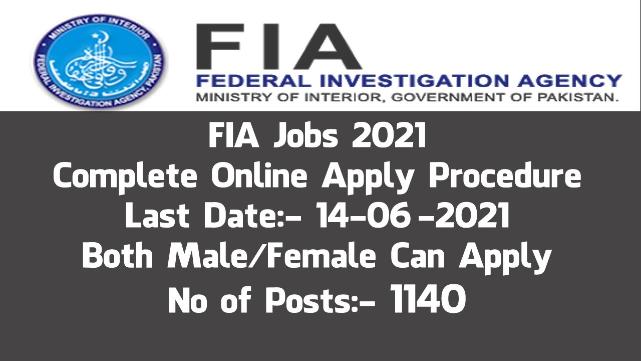 FIA Jobs | FIA Jobs 2021 | How to Apply Online | Complete Online Apply Procedure