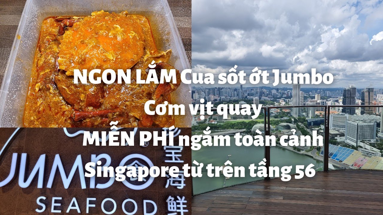 Singapore: NGON LẮM Đặc sản CUA SỐT ỚT Jumbo - Ngắm toàn cảnh Singapore từ tầng 56 Marina Bay Sands