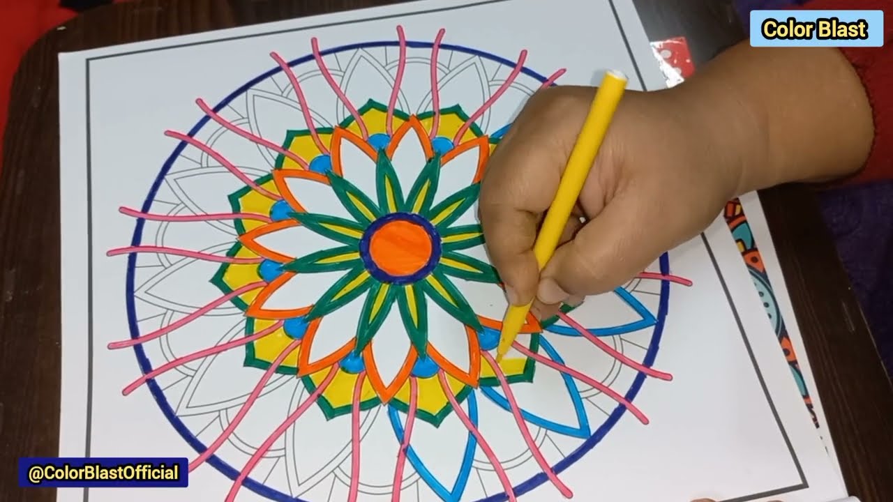 Relaxing Mandala Art Coloring | Mandala Satisfying Coloring | Coloring ASMR @ColorBlastOfficial