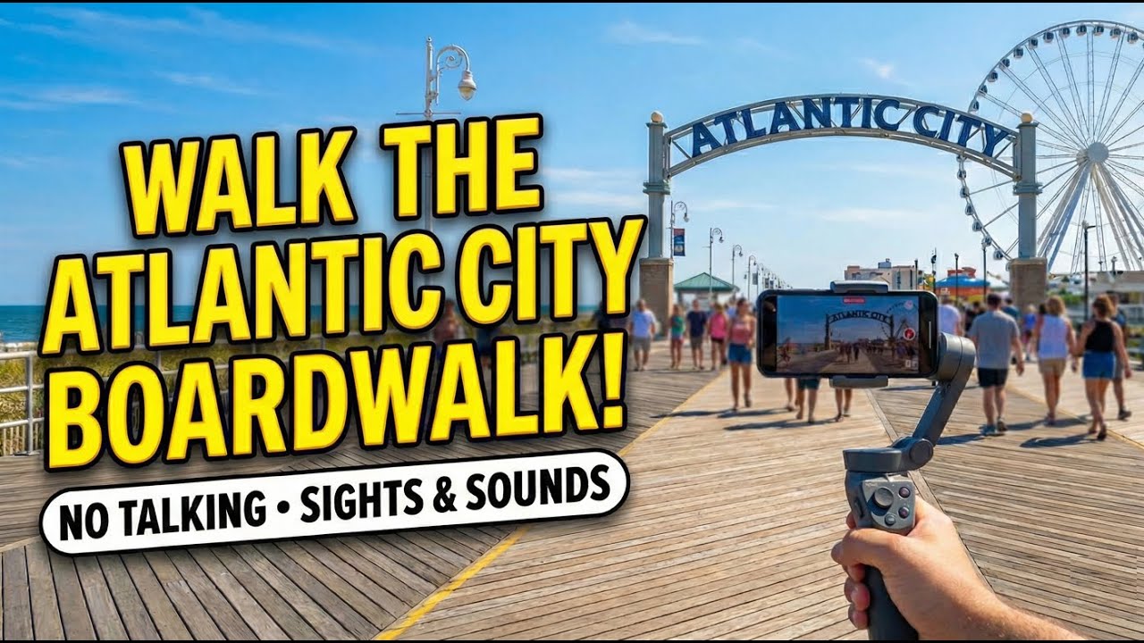 Atlantic City NJ Boardwalk Walking Tour [4K] (Off Season 2025)