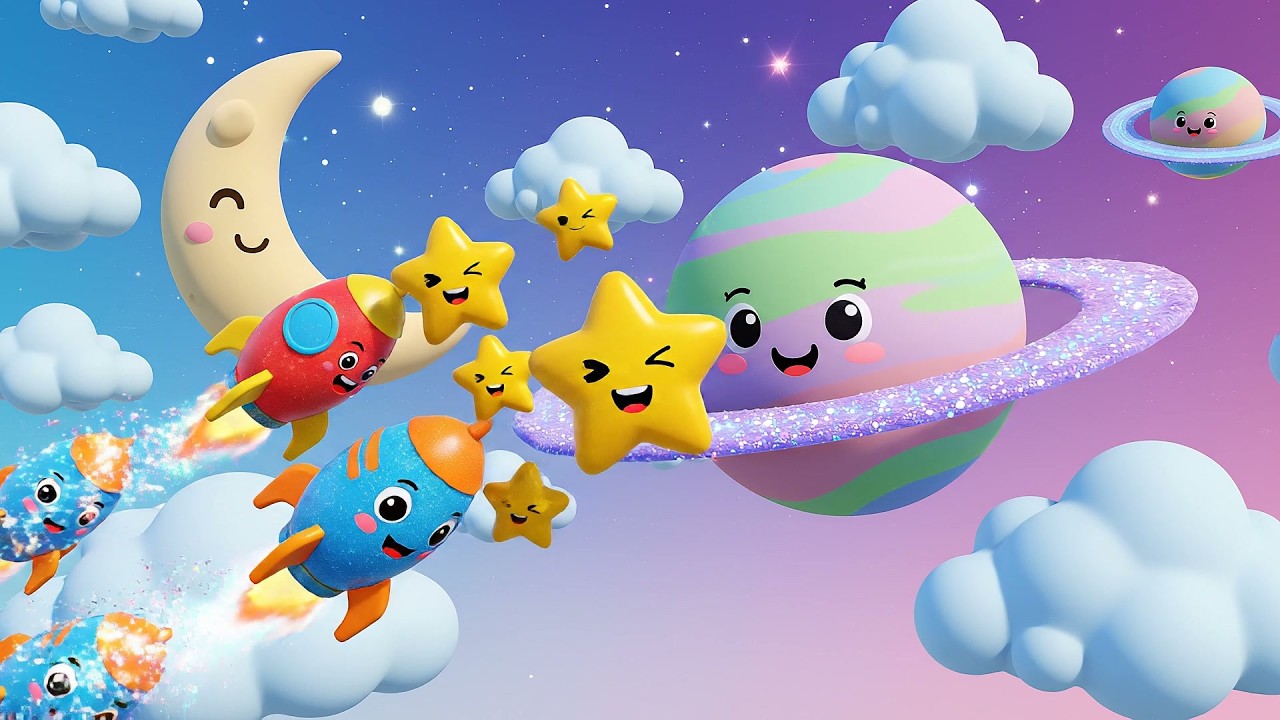 Cuatro Pequeños Cohetes de Juguete Whizz | Canciones del Espacio y Rimas Infantiles