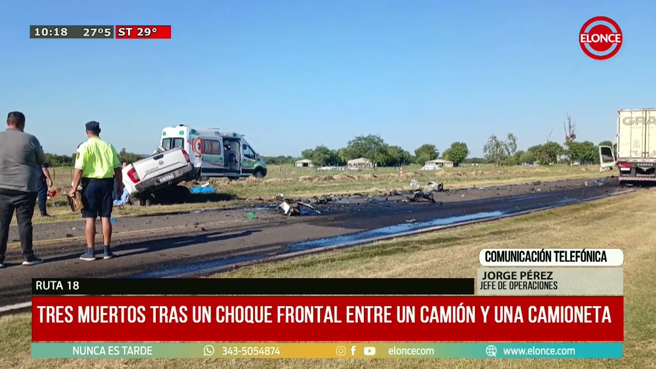 Un grave accidente dejó a tres personas fallecidas en la Ruta 18 - Crio. Jorge Pérez 30/01/26