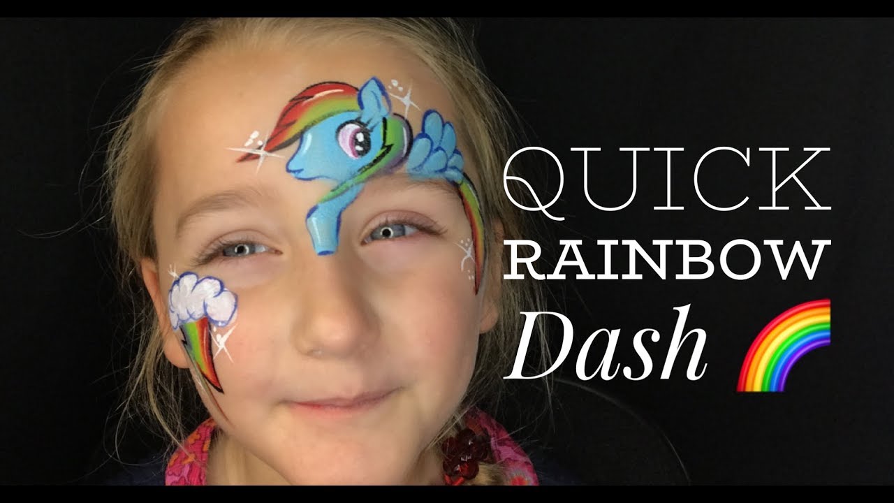Rainbow Dash Face Paint for LONG lines