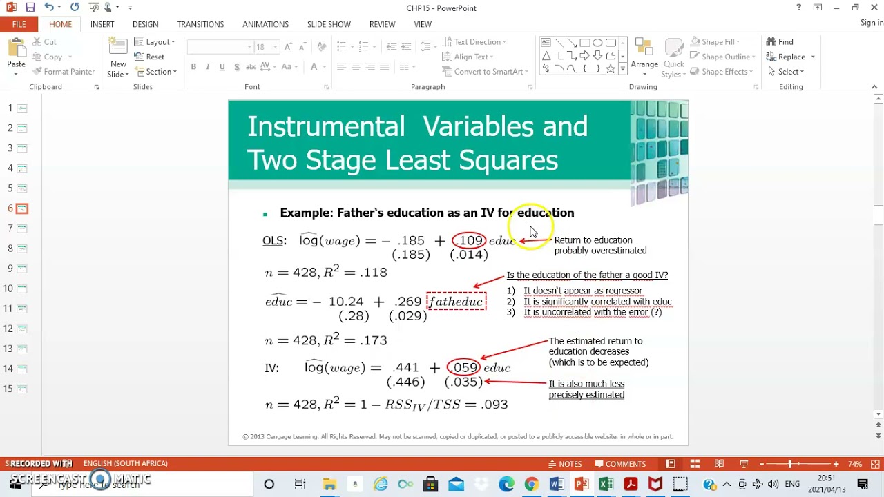 IV 2SLS Part A