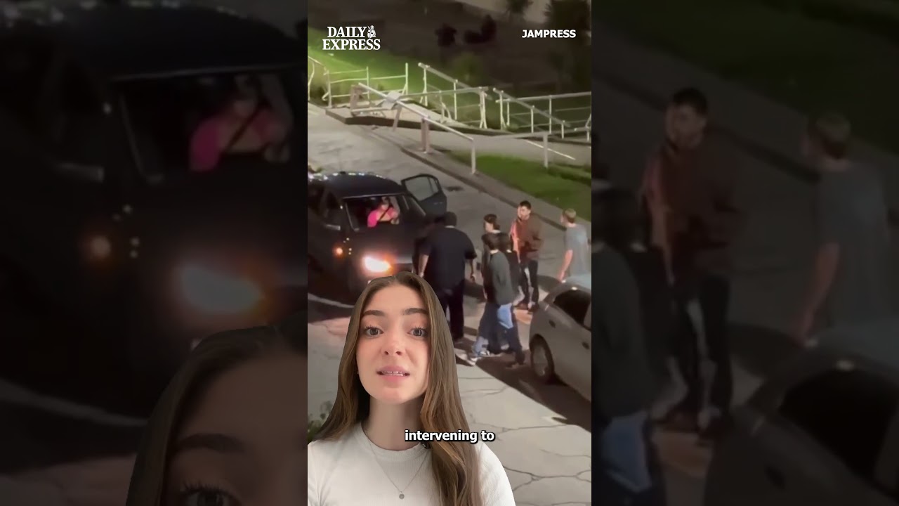 Driver pushed into path of speeding car during row 😱  #news