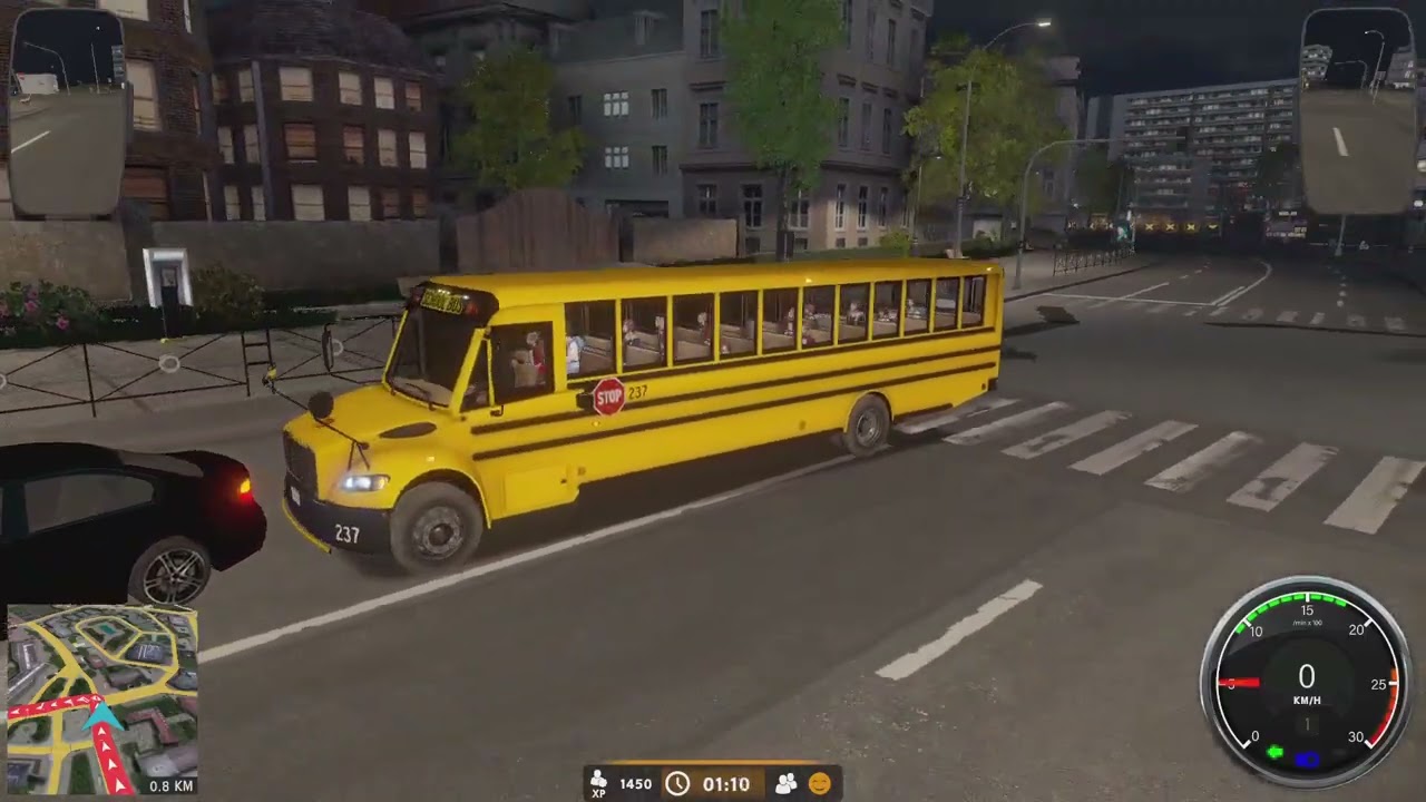 BUS DRIVING SIMULATOR EVO AND DRIVING IN A SCHOOL BUS ROUTE 8 