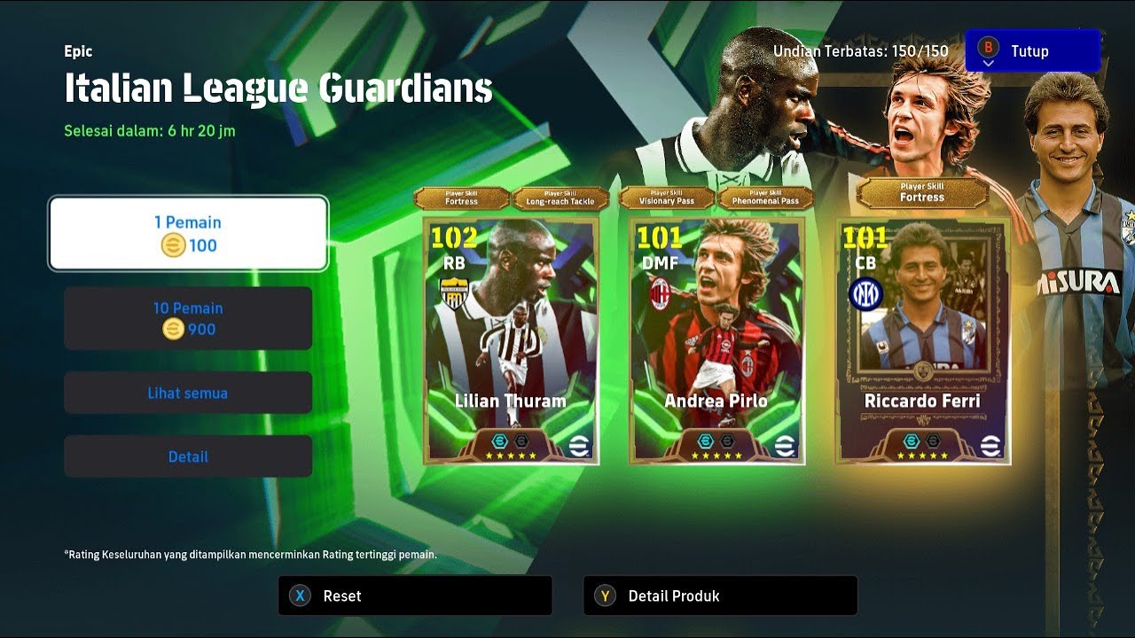 GACHA EPIC THURAM PIRLO  - PUSH DIVISI EFOOBALL STEAM (MEDIA SHARE ON) #shorts
