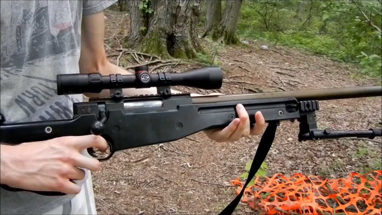 UTG MK96 airsoft sniper rifle review and shooting