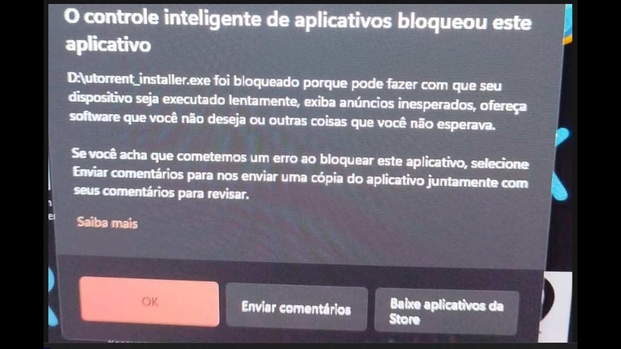 O Controle Inteligente de APLICATIVOS bloqueou este APLICATIVO --  Resolvendo r&aacute;pido e f&aacute;cil 