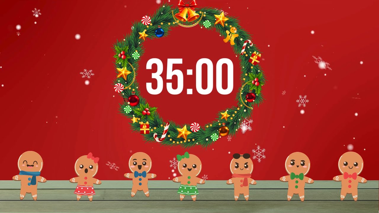 35 Minute Christmas Countdown Timer 🎄 | Festive Music & Santa Bells Alarm 🎅✨