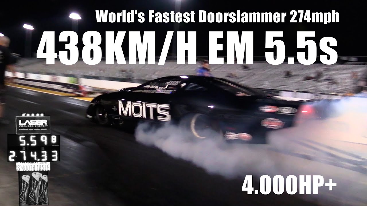 Carro mais veloz do mundo 438km/h em 402m -  World's Fastest Doorslammer 274mph