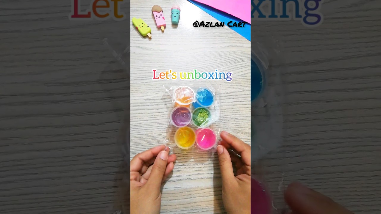 cute rainbow crystal slime unboxing🌈#shortvideo #ytshorts #shortsfeed #slime #diy